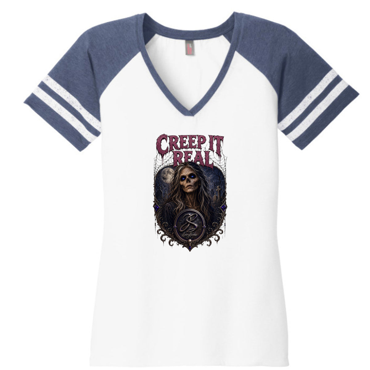 White/ Heather True Navy - DM476 - FRONT