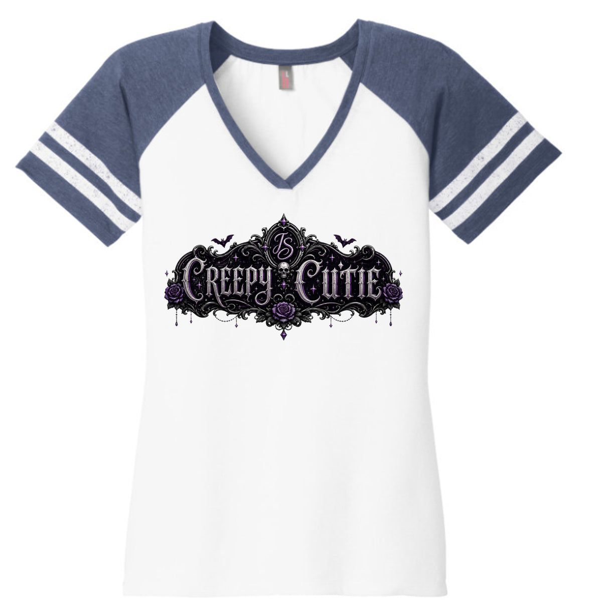 White/ Heather True Navy - DM476 - FRONT