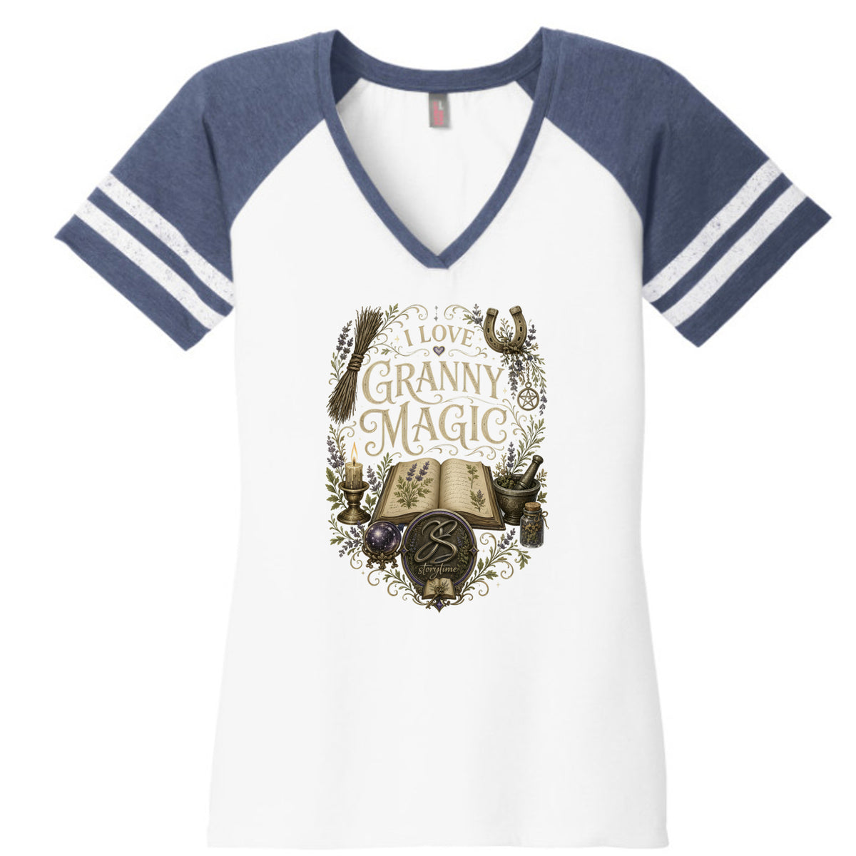 White/ Heather True Navy - DM476 - FRONT